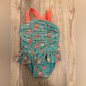 Kids Swimwear with Orange and Teal fruit  Design
